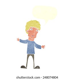 Cartoon besorgte Mann mit Sprachblase