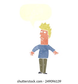 Cartoon besorgte Mann mit Sprachblase