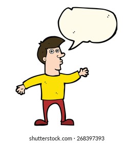 caricatura preocupada hombre con burbuja de habla
