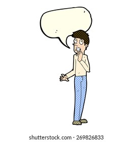 Cartoon besorgte Mann mit Sprachblase