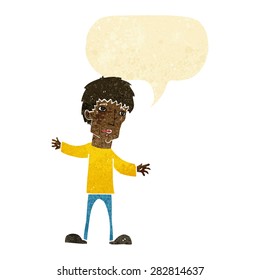 cartoon worried man with speech bubble
