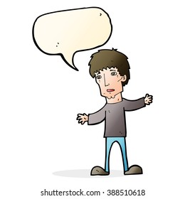 Cartoon besorgte Mann mit Sprachblase