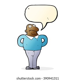 caricatura preocupada hombre con burbuja de habla