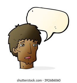 Cartoon besorgte Mann mit Sprachblase