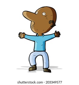 cartoon worried middle aged man