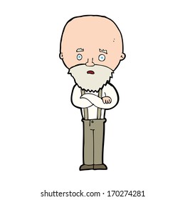 caricatura de viejo preocupado