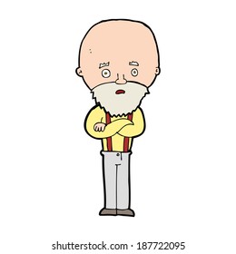 caricatura de viejo preocupado