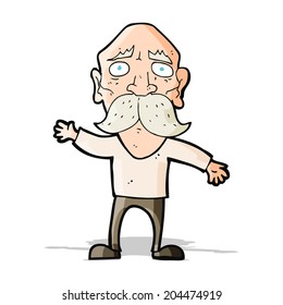 cartoon worried old man