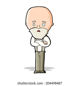 cartoon worried old man