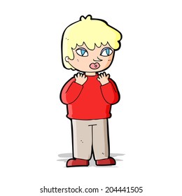 cartoon worried person