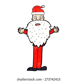 cartoon worried santa claus