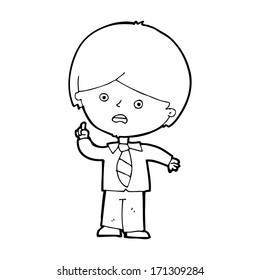 Cartoon Worried School Boy Raising Hand Stock Illustration 172214582