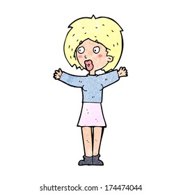 Cartoon Worried Woman Stock Vector (Royalty Free) 204496768