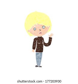 cartoon worried woman