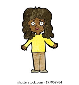 cartoon worried woman