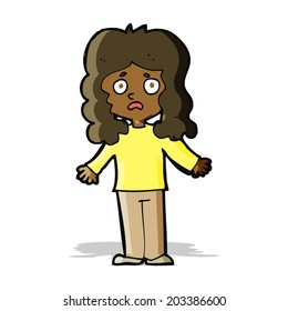 cartoon worried woman