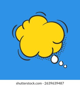 Cartoon wow with comic speech balloon empty bubble design white background message vector illustration pow bang shadow lightning dialog cloud banner retro screaming humor

