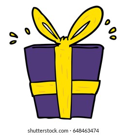 regalo envuelto en dibujos animados