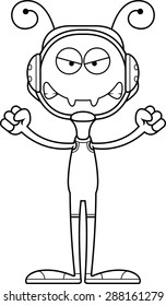 A cartoon wrestler ant looking angry.