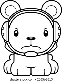 A cartoon wrestler bear looking angry.