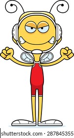 A cartoon wrestler bee looking angry.