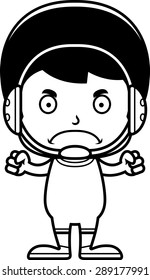A cartoon wrestler boy looking angry.