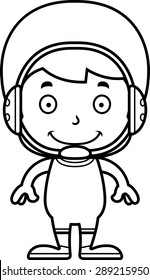 A cartoon wrestler boy smiling.