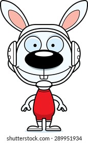 A cartoon wrestler bunny smiling.