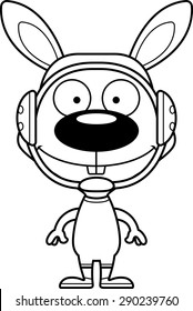 A cartoon wrestler bunny smiling.