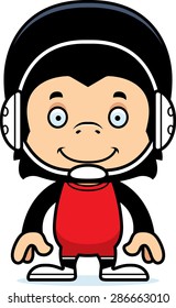 A cartoon wrestler chimpanzee smiling.