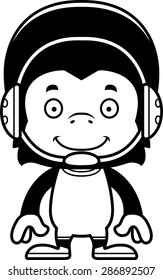 A cartoon wrestler chimpanzee smiling.