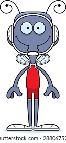 A cartoon wrestler fly smiling.