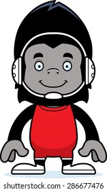 A cartoon wrestler gorilla smiling.