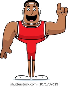 A cartoon wrestler with an idea.
