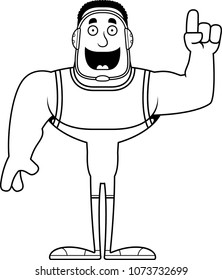 A cartoon wrestler with an idea.