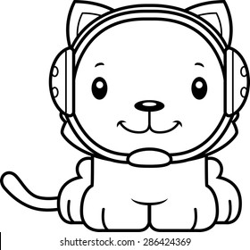 A cartoon wrestler kitten smiling.