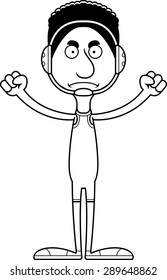 A cartoon wrestler man looking angry.