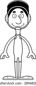 A cartoon wrestler man smiling.