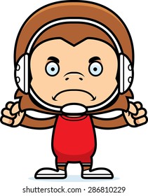 A cartoon wrestler monkey looking angry.