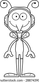 A cartoon wrestler mosquito smiling.