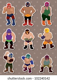 cartoon wrestler stickers