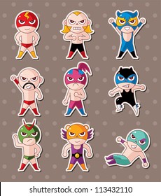 cartoon wrestler stickers