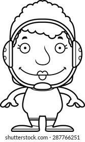 A cartoon wrestler woman smiling.