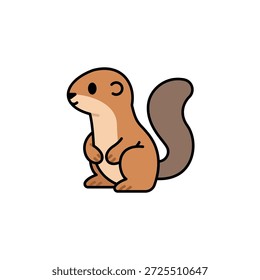 Cartoon Xerus Vector Illustration on White Background