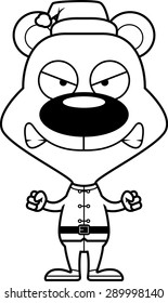 A cartoon Xmas elf bear looking angry.