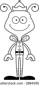 A cartoon Xmas elf bee smiling.