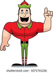 A cartoon Xmas elf with an idea.