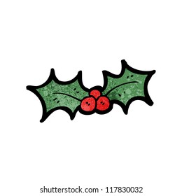 cartoon xmas holly