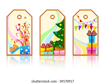 Cartoon xmas labels