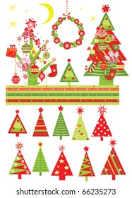 Caricatura con árbol de Navidad